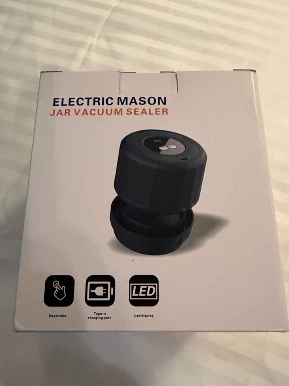 Mason Electric Mason Jar Vacuum Sealer in Black